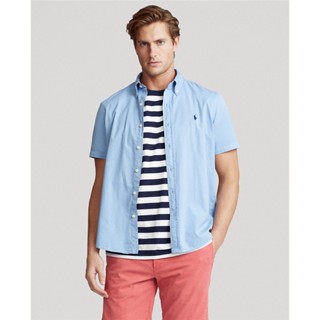 Novo RL Camisa De Cavalo Pequeno Masculino Venda A Quente Manga Curta Oxford Spinning Breathable Solid Color shirt Slim