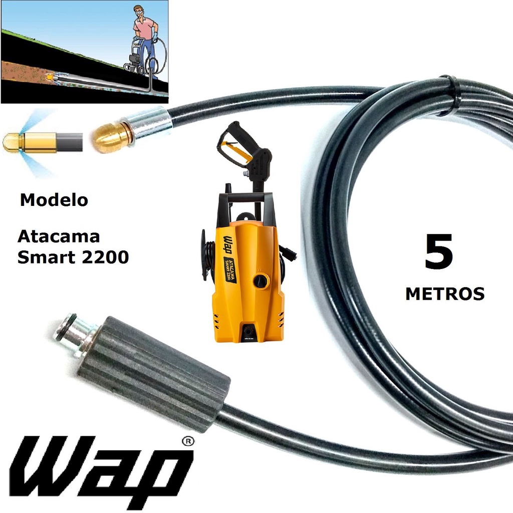 Mangueira desentupidora de tubulação WAP - 5 Metros - Wap ATACAMA SMART 2200