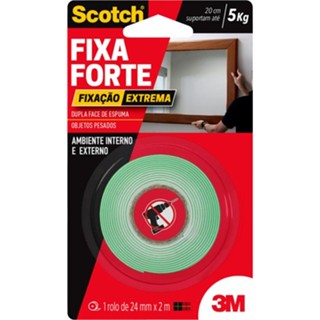 Fita Dupla Face Scotch Fixa Forte Fixacao Extrema 24Mm 2M 3M