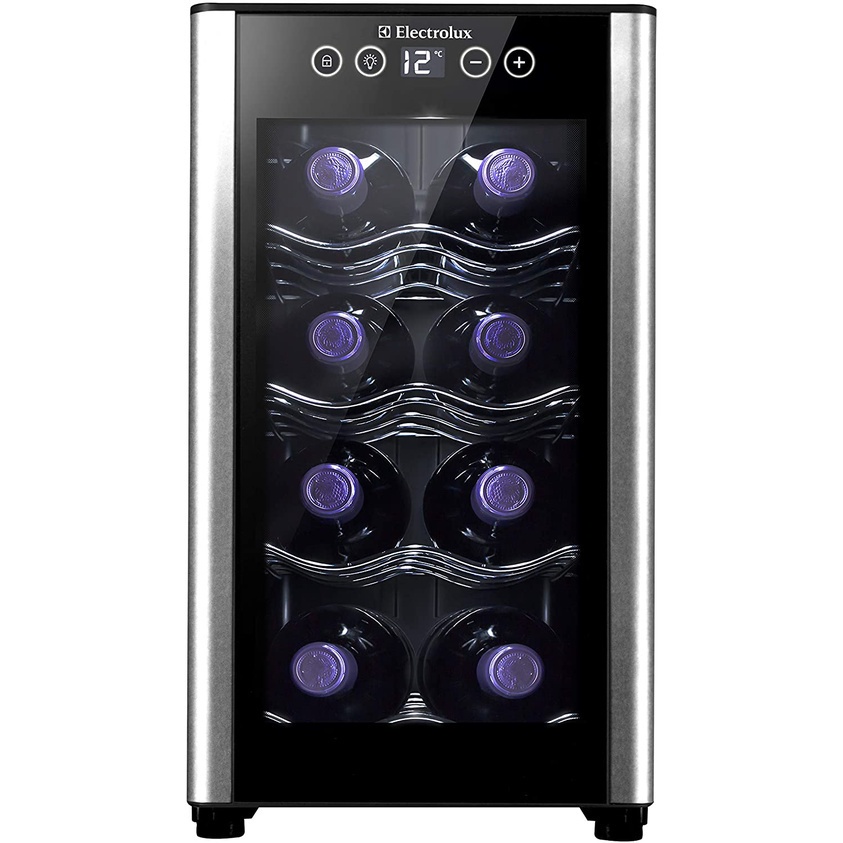 Adega 8 Garrafas Electrolux ACS08 Climatizada Painel Touch Preto 220V