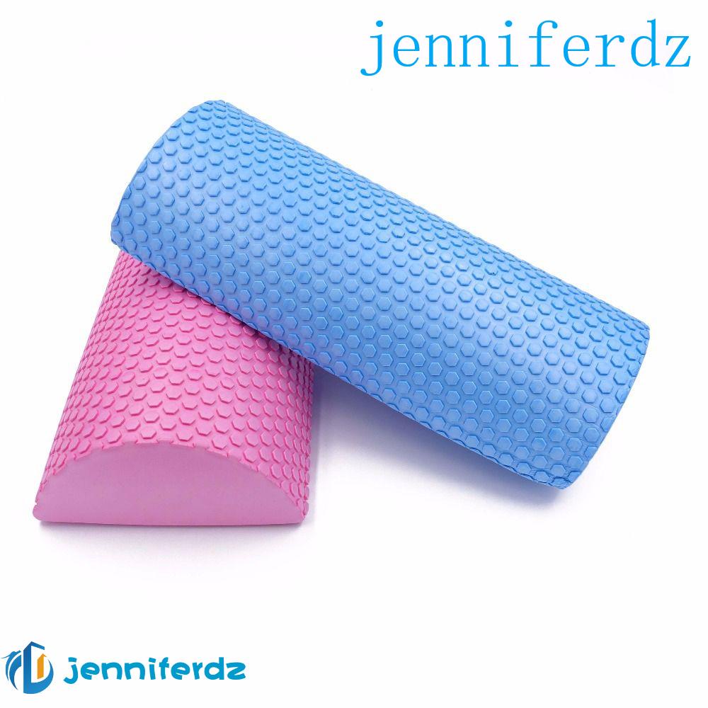 Bloco De Ioga Redonda Meia Face AJENNIFER 30-45cm Para Exercícios Físicos/Rolo De Espuma Pilates/Fitness /