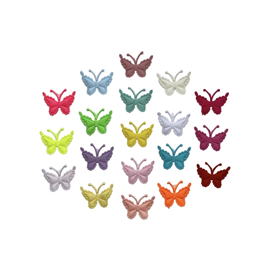 Aplique Borboleta Tecido Prensado - 50 unidades em Oferta na Shopee