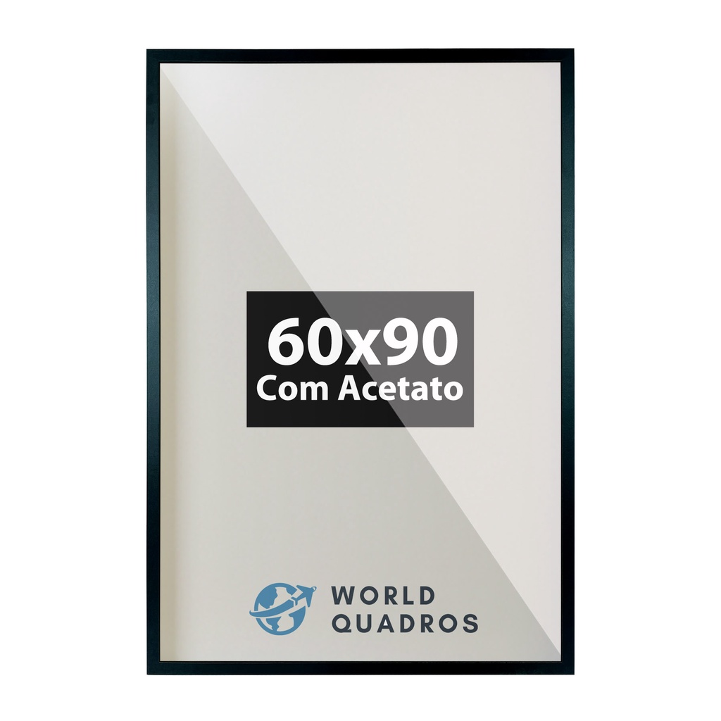 Moldura 60x90 Com Acetato Álvara Certificados Cursos Arte Fundo MDF Decorativo Decoração Parede Madeira Imagem Cartazes