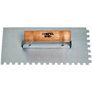 COMPEL DESEMPENADEIRA AÇO DENTADA 12X25,5CM 1035 em Oferta na Shopee