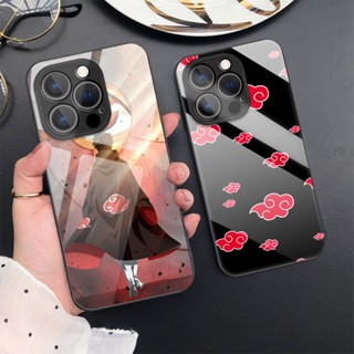 Caixa Dura De Vidro Temperado Compatível Para iPhone 14 Pro Max 13 12 11 X Xs XR 7 8 Plus Proteção Popular Da Câmera Padrão Anime Naruto Luxo