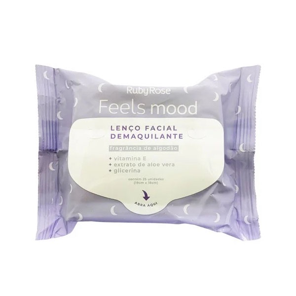 Lenço Facial Demaquilante Ruby Rose Feels Mood HB201 em Oferta na Shopee