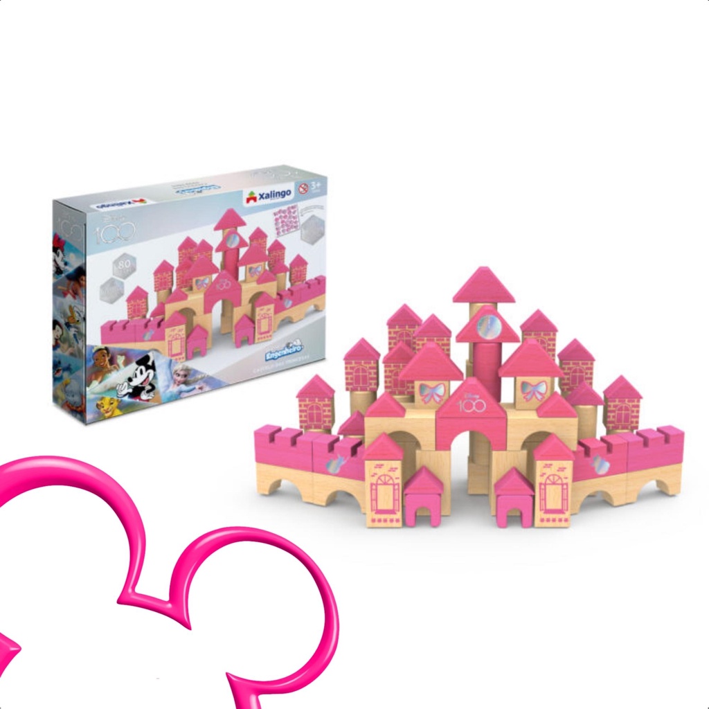 Brincando de Engenheiro Castelo das Princesas Edição Especial Disney 100 Anos 80 Peças - Xalingo 54632 em Oferta na Shopee
