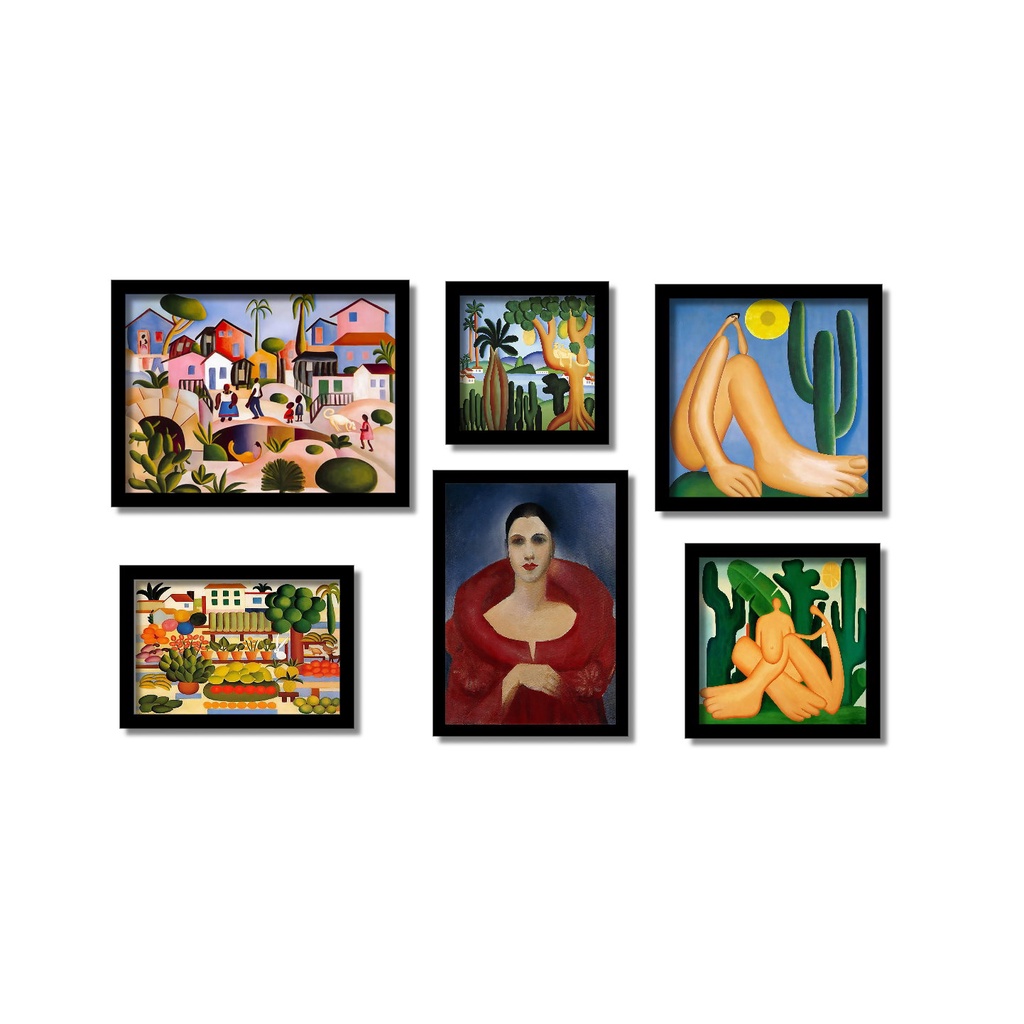 Kit 6 Quadros Mais Famosos da Pintora Tarsila do Amaral em Oferta na Shopee