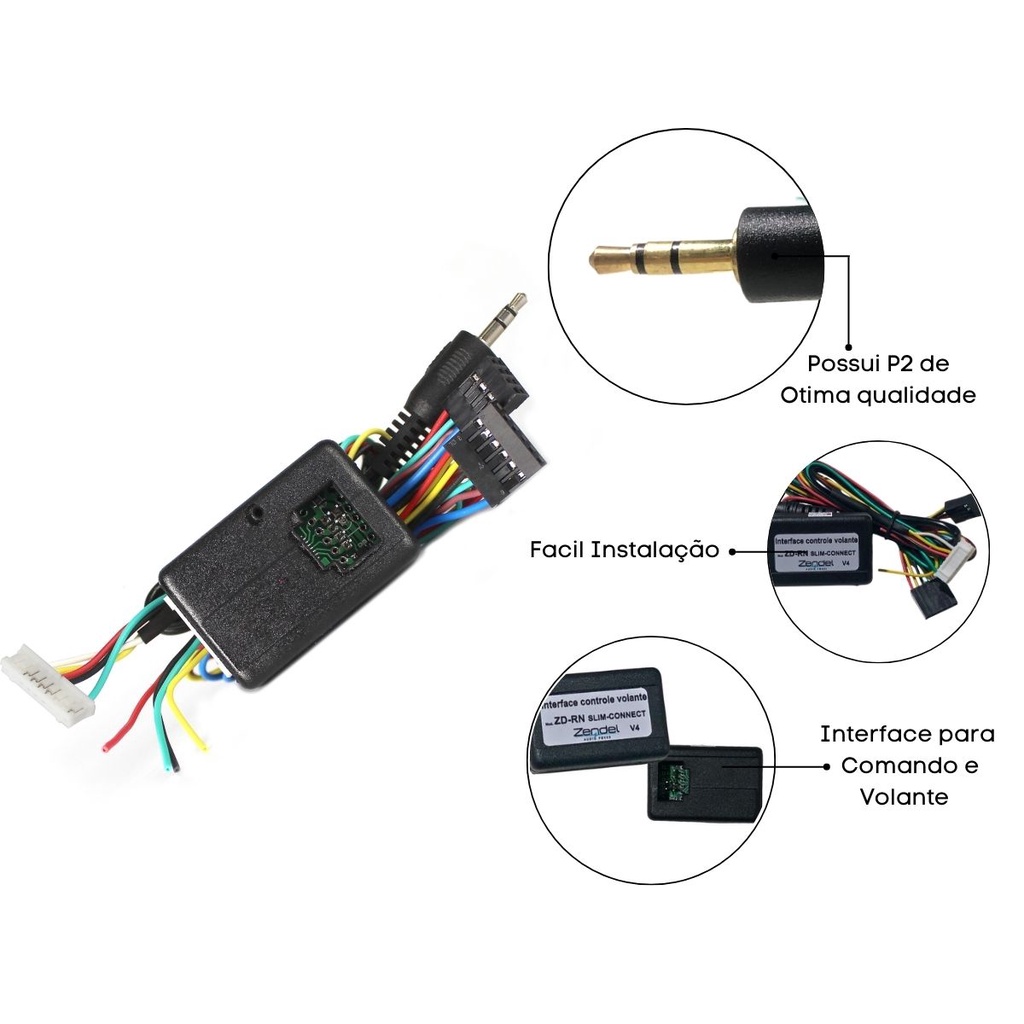 Interface Comando Volante Renault Megane 2007 A 2010 2011 Central Controle de Som no Volante do Veículo
