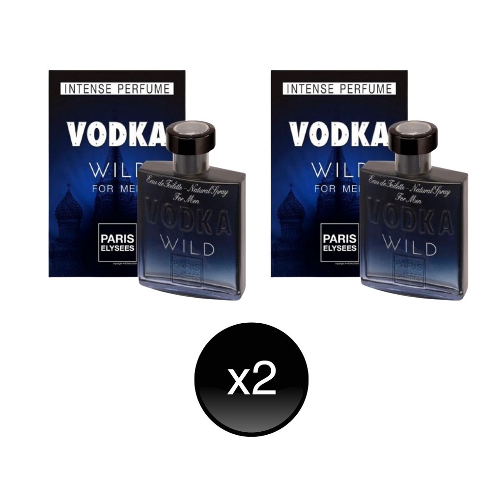 Kit c/ 2 Perfumes Vodka Wild Paris Elysees 100ML Original