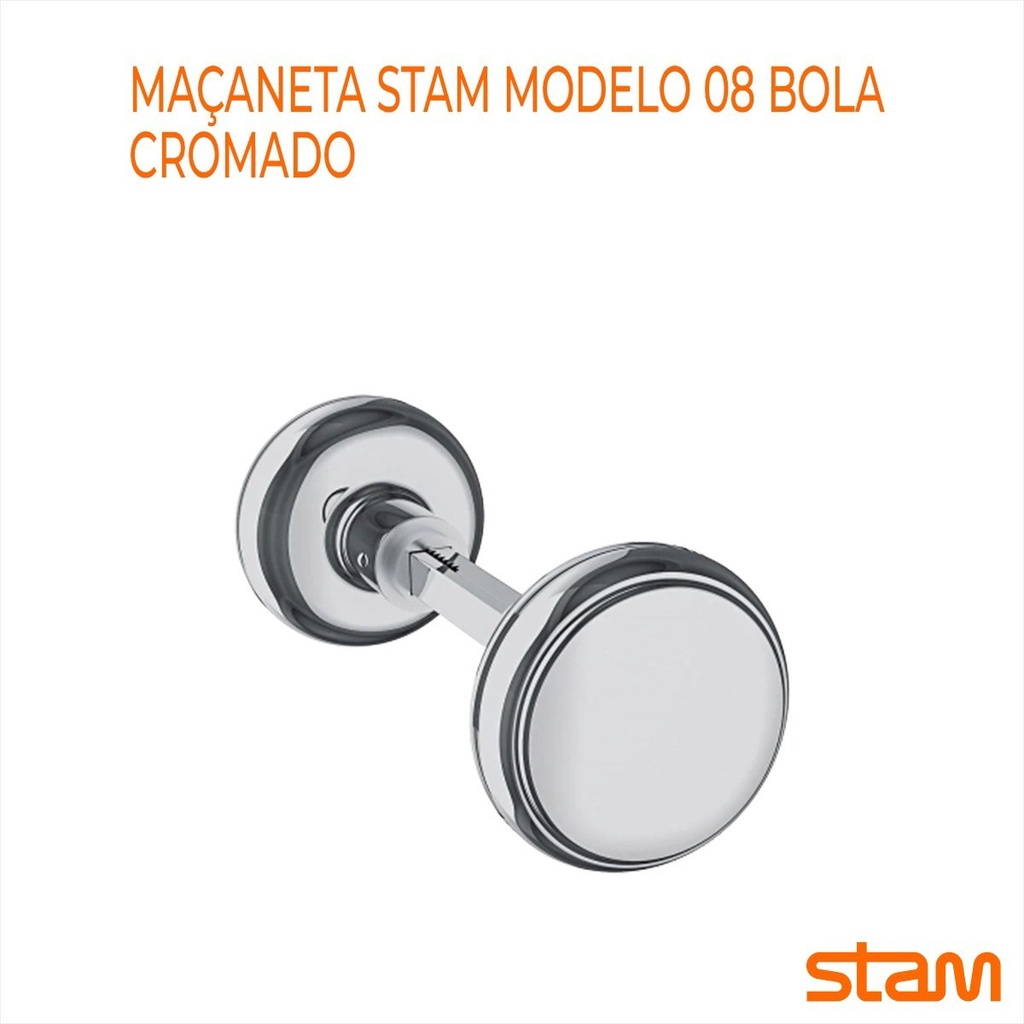 Maçaneta Stam Bola Haste Universal Acabamento Cromado