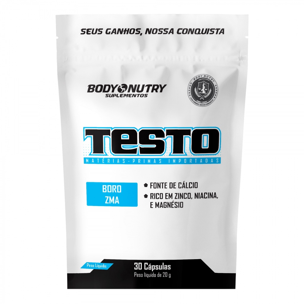 Testo Pre hormonal Masculino ZMA + BORO + ACIDO MÁLICO REFIL - Ganho de Massa Magra,Força e Resistência Muscular