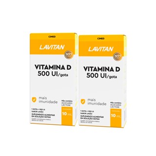 Vitamina D Lavitan Gotas 500 UI 10ml Com 2 Caixas