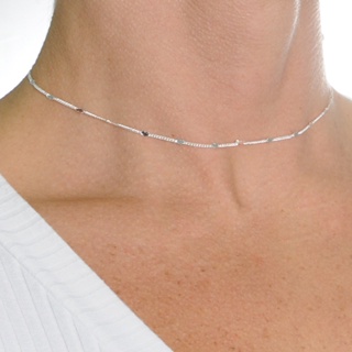 Ckoker Gargantilha Colar Detalhes Coração Banhado a Prata 925 35cm em Oferta na Shopee