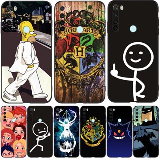 Para xiaomi Redmi Note 8 Capa Traseira Em Silicone Macio 2021 Note8 Preta tpu Coração De Lobo De Desenho Animado