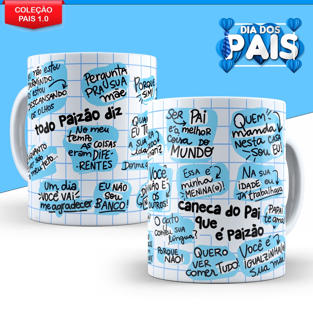 Caneca Dia dos Pais Lembrancinha Padrasto Avô Avo Personalizado Pai Presente Xicara Porcelana Cesta 325ml