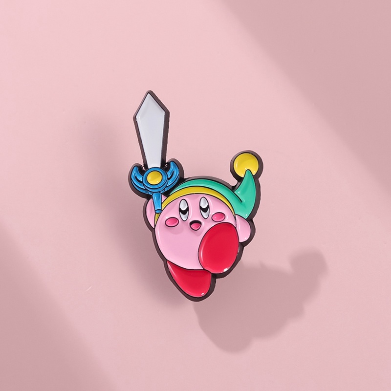 Bonitos Alfinetes Kirby Esmalte Jogo De Broches De Metal Jóias Cartoon Crachá Para Mulheres Homens Lapela Mochila De Crachás Kids Gift