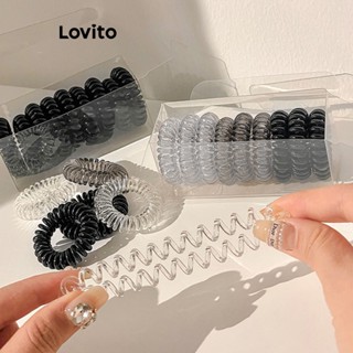 Lovito Casual Conjunto de 9 Laços de Cabelo de Alta Elasticidade para Mulheres L57AD035 (Multi-Cor/Marrom/Rosa/Preto)