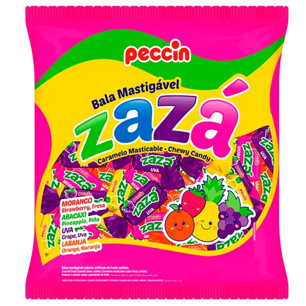 Bala Mastigável Zazá Sortida 400g - Peccin