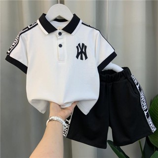 Roupa Infantil Para Meninos Fato De Verão Conjunto De Algodão T-Shit + Pants 2PCS Treino