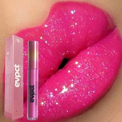 Batom líquido com glitter, efeito matte e brilho intenso, à prova d'água – Maquiagem sensual