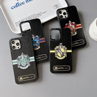 Casetify Casas de Hogwarts Houses Couro Textura Capa Para iPhone 15 14 13 12 11 Pro Max Plus X XS XR, Case Cobertura Protectora