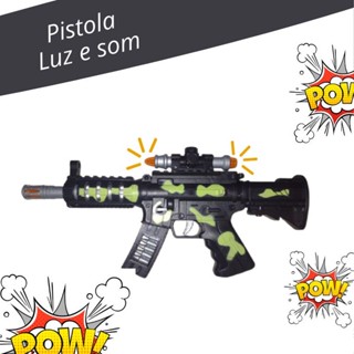 Arma De Brinquedo Luminosa Fuzileiro de Guerra com Som Luz e Mira
