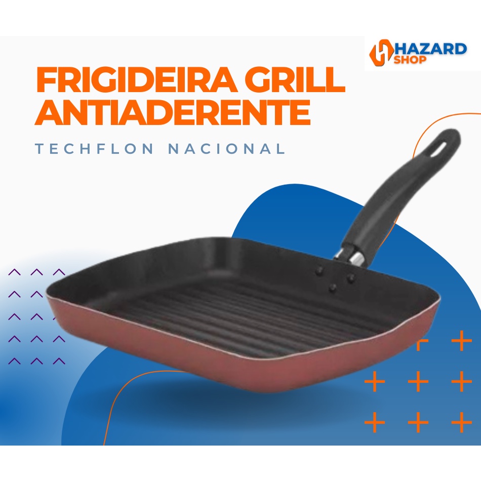 Frigideira Antiaderente Bifeteira Grill Techflon Nacional
