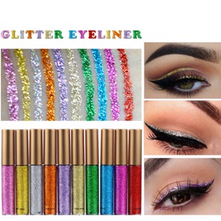10 Cores/Conjunto Delineador Líquido Com Glitter/Lápis/Diamante