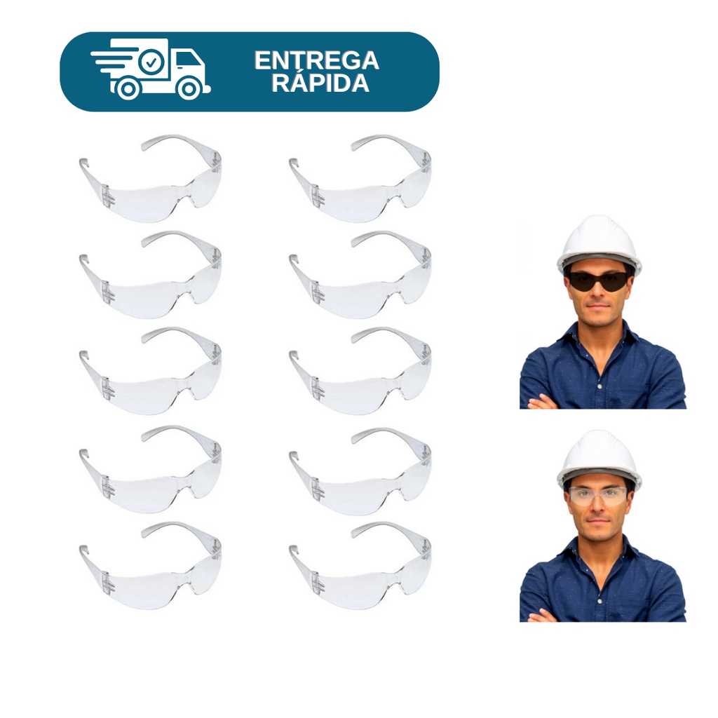 Kit 10 Óculos De Proteção Summer Tipo Leopardo Delta Plus Segurança Epi Incolor ou Cinza em Oferta na Shopee