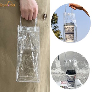 Sacos De Chá De Leite Transparentes De PVC Duráveis Com Alças Bolsa De Moda Botão Clear Party Favorece Embalagem De Vinho Suprimentos