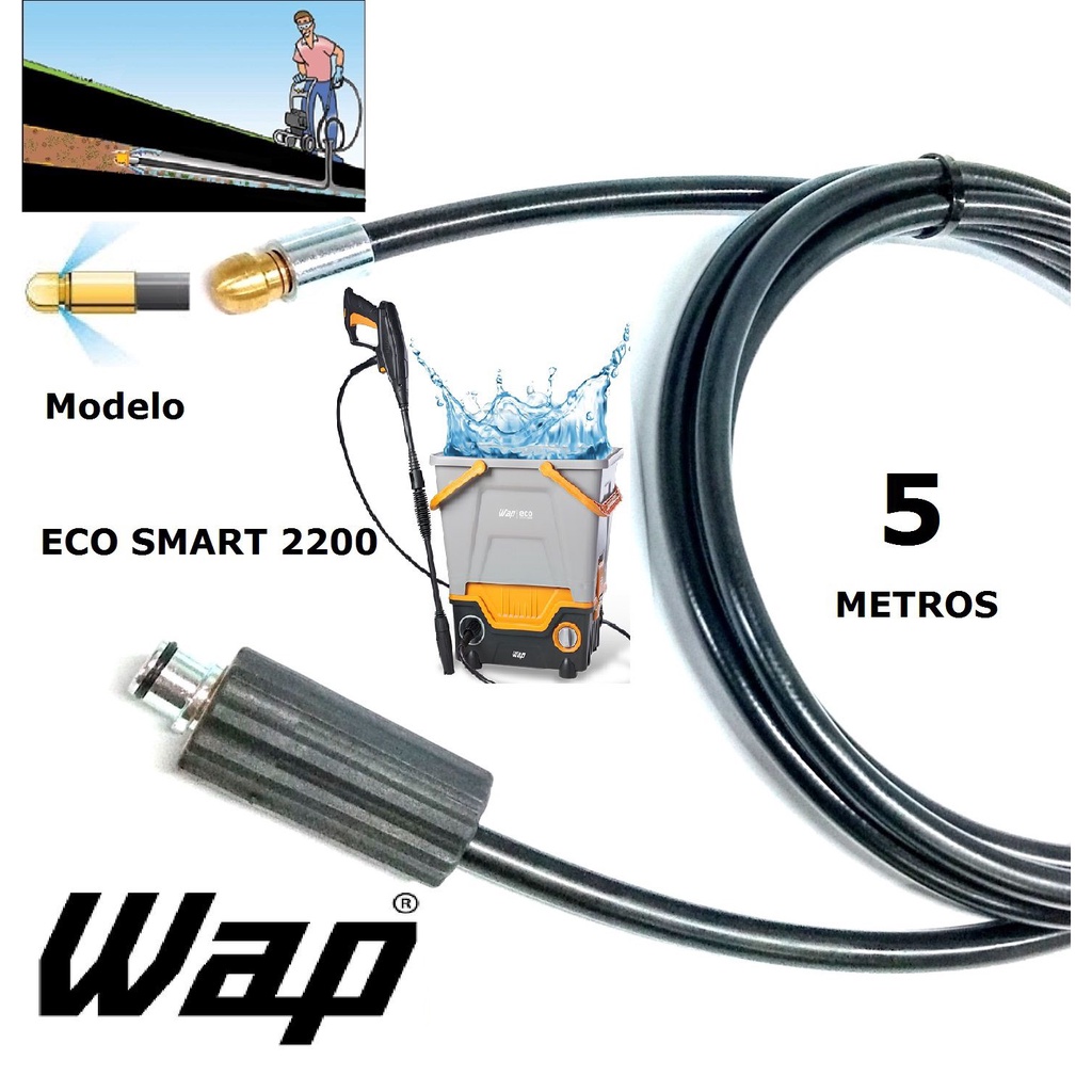 Mangueira desentupidora de tubulação WAP - 5 Metros - Wap ECO SMART