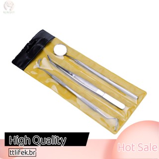 5PC/Set Conjunto De Ferramentas Odontológicas De Aço Inoxidável Espelho Dental Com Bolsa Boca Kit Instrumento Oral Care Ferramenta De Preposição Dentária