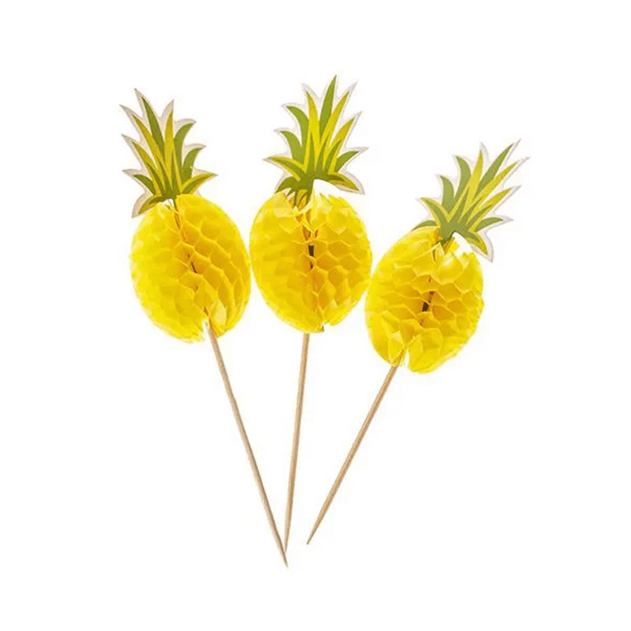 Palito Decorativo - Abacaxi - 6UN - ArtLille em Oferta na Shopee