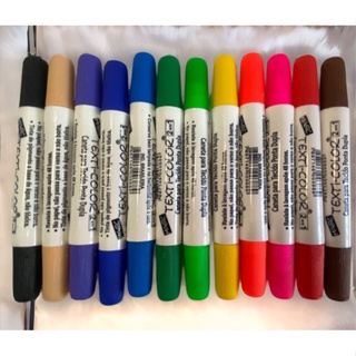 12 Canetas Marcador para tecido Texti Color Ponta Dupla Basica em Oferta na Shopee