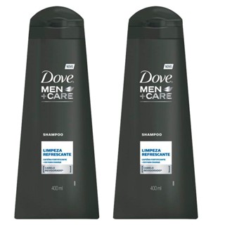Kit 2 Shampoos Dove Men+Care Limpeza Refrescante 400ml