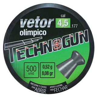 01 Lata 500un Chumbinho Technogun Vetor Olimpico 4.5mm em Oferta na Shopee