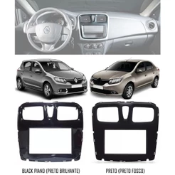 Moldura De Painel 2 Din Renault Sandero e Logan 2015 sté 2022 + Suportes De Fixação Laterais
