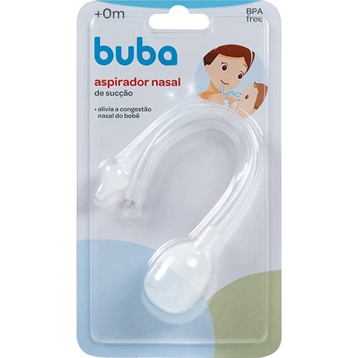 Aspirador Nasal de Sucção Buba Infantil Bebê Higiene Nariz Manual Silicone Seguro Conforto Premium