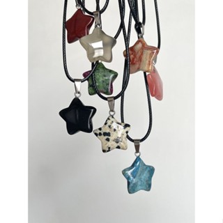 Tendência Pedra Natural Hexágono Cristal Rosa Quartzo Opala Estrela Pingente Colar Pentagrama Fluorita Lápis Bala Pendulum Jóias Presente