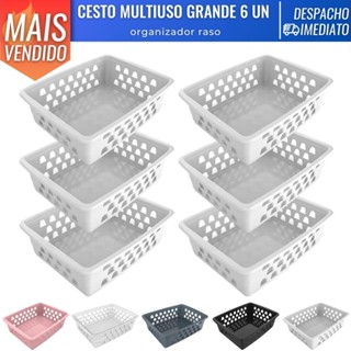 Kit 6 Cesto Organizador Multiuso Decorativo Grande 25x20 cm