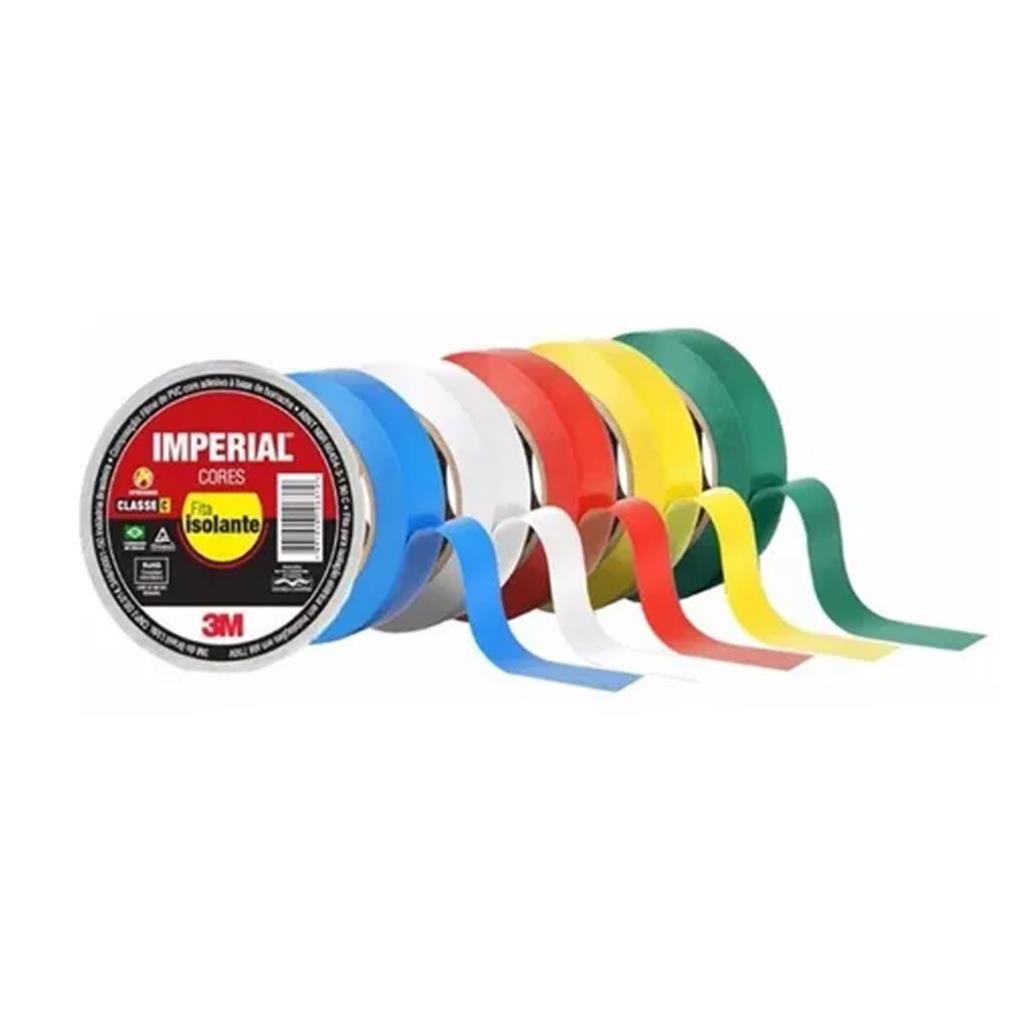 Kit 5 Rolos Fita Isolante Colorida 3M Imperial 20 Metros em Oferta na Shopee