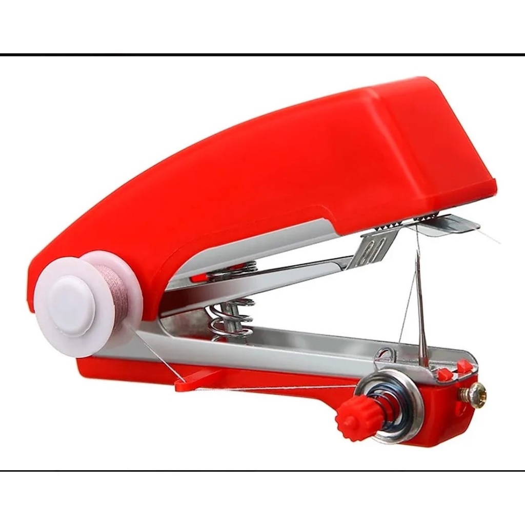 Mini Maquina De Costura domestica Manual portatil + agulha com linha + passador Maquina Improvisar Costureira Tecido