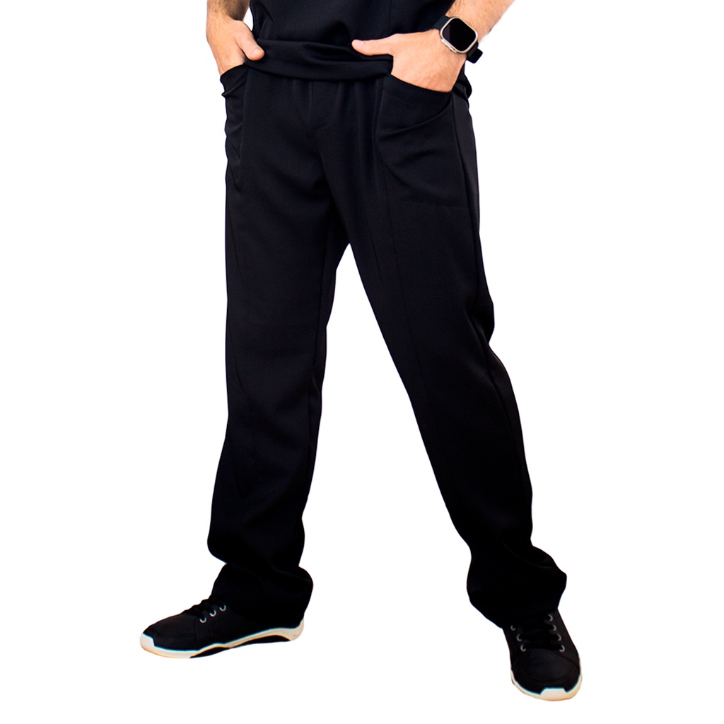 Calça Masculina Scrub Roupa Privativa Uniforme Atendimento Pijama Cirúrgico Preto Dentista Estudante Clínica