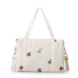 Saco Para Fraldas Estilo Coreano Grande Capacidade Organizador De Portátil Carrinho De Bebê Bordado Urso Oliver Mamãe Maternidade Ombro em Oferta na Shopee