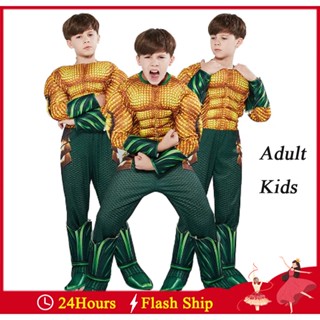 Fantasias Aquaman Para Crianças Fato De Banho Adultos Aliança Da Justiça Músculo Esponja Cosplay Anime De Halloween