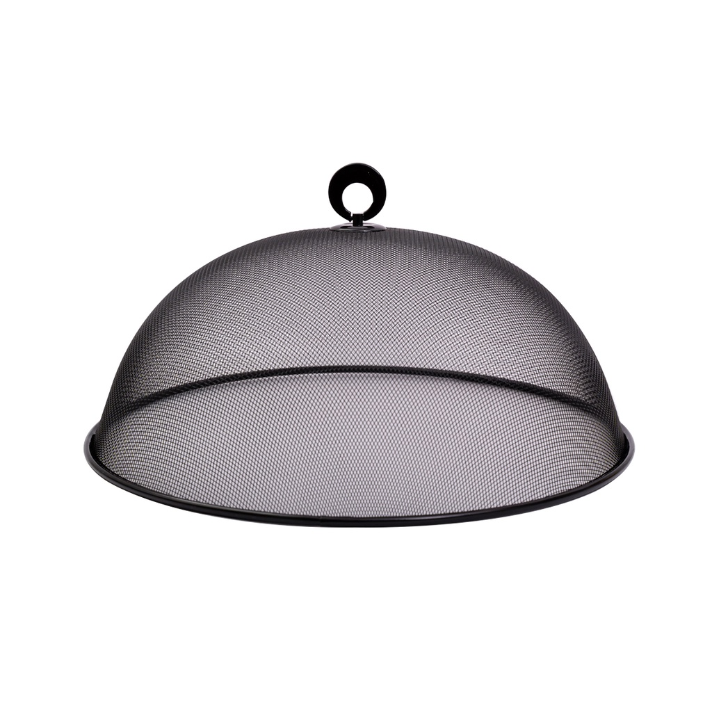 tela protetora de metal 35cm para alimentos redonda preta - mozcada - Home & Living