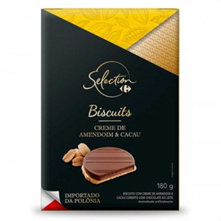 Biscoito Carrefour Selection Chocolate com Creme de Amendoim e Cacau 180g