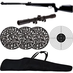 Carabina de Pressão Naja 2.0 5.5mm Pistão Nitro 60kg - Tag + 3 Chumbos + Capa + Luneta 4x20 + Alvo