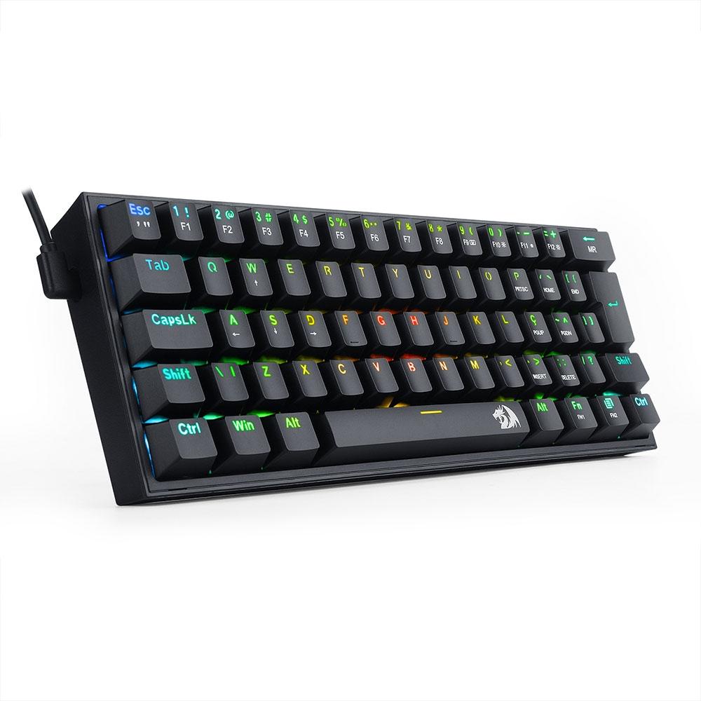 TECLADO MECANICO GAMER FIZZ RGB SWITCH BLUE REDRAGON K617-RGB-B PRETO